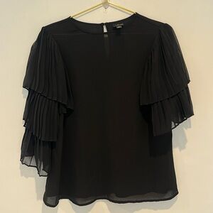 Worthington Black Pleated Blouse Size. Medium